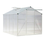 8ft × 6ft Greenhouse Polycarbonate Aluminium Greenhouse with Window and Sliding Door - Greenhouse - British D'sire