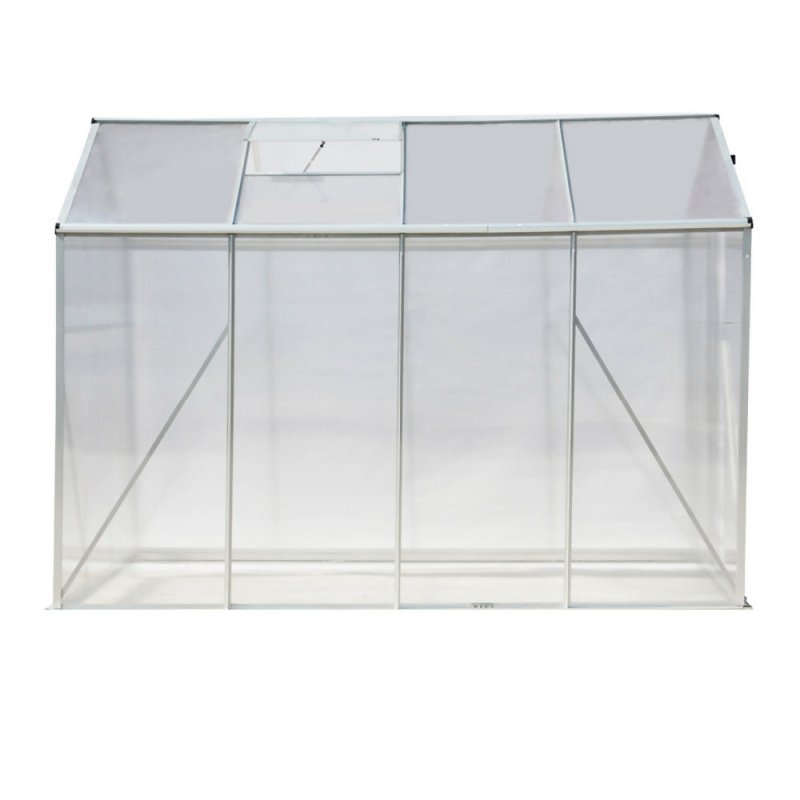 8ft × 6ft Greenhouse Polycarbonate Aluminium Greenhouse with Window and Sliding Door - Greenhouse - British D'sire