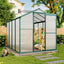 8ft × 6ft Greenhouse Polycarbonate Aluminium Greenhouse with Window, Sliding Door, and Foundation - Greenhouse - British D'sire