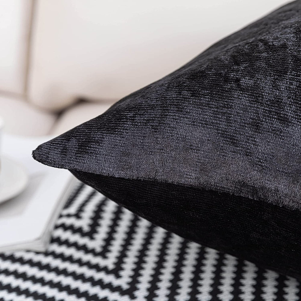 Twin Pack Crushed Velvet Fashion Plain Cushion Covers 8 Colours Pack of 2 Covers