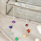 925 Sterling Silver 7 Chakra Raw Stone Crystal Necklace - Necklaces - British D'sire