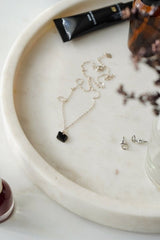 925 Sterling Silver Black Obsidian Crystal Chip Pendant Necklace - Necklaces - British D'sire