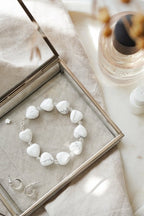 925 Sterling Silver Howlite & Clear Quartz Love Heart Crystal Bracelet - Bracelets - British D'sire