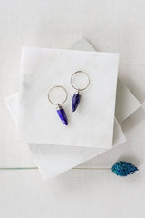 925 Sterling Silver Lapis Lazuli Pendant Earrings - Earrings - British D'sire
