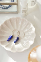 925 Sterling Silver Lapis Lazuli Pendant Earrings - Earrings - British D'sire