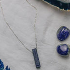 925 Sterling Silver & Lapis Lazuli Pendant Necklace - Necklaces - British D'sire