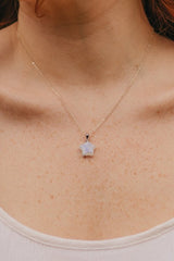 925 Sterling Silver Moonstone Star Necklace - Charms & Pendants - British D'sire