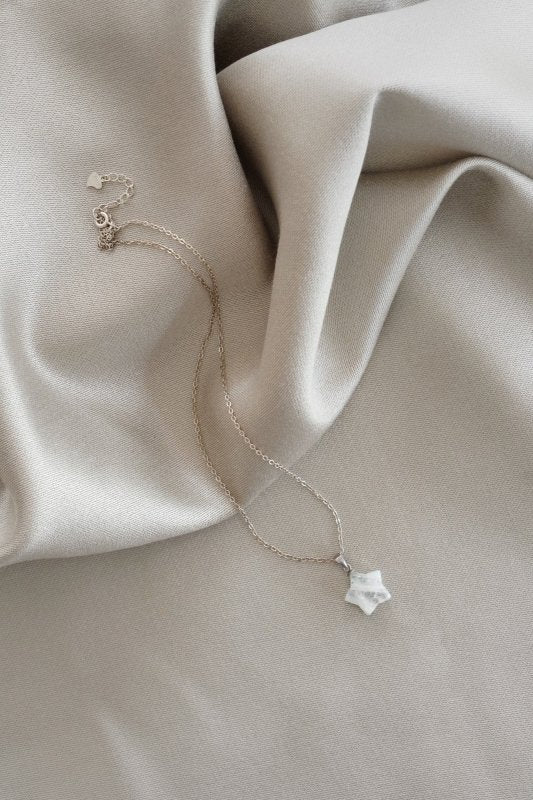 925 Sterling Silver Moonstone Star Necklace - Charms & Pendants - British D'sire