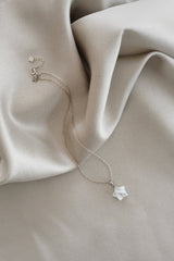 925 Sterling Silver Moonstone Star Necklace - Charms & Pendants - British D'sire