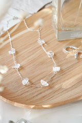 925 Sterling Silver Raw Quartz Stone Crystal Necklace - Necklaces - British D'sire