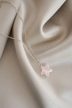 925 Sterling Silver Rose Quartz Star Necklace - Necklaces - British D'sire