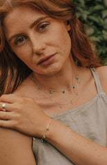 925 Sterling Silver Turquoise & Clear Quartz Layered Necklace - Necklaces - British D'sire