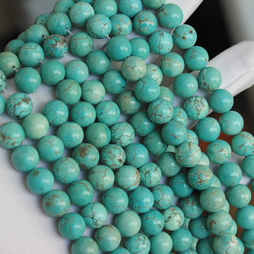 Beads for less 6mm Round Turquoise Loose Gemstone Beads – 60pcs, 30g – Premium Turquoise Beads for Jewelry Making, Bracelets, Necklaces – Ideal for Crafters, DIY Enthusiasts, and Spiritual Wellness
