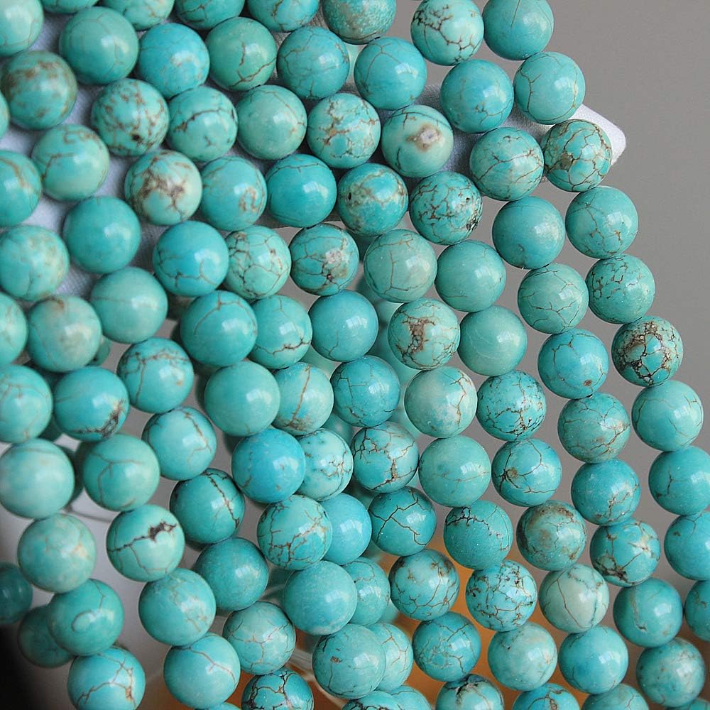 Beads for less 6mm Round Turquoise Loose Gemstone Beads – 60pcs, 30g – Premium Turquoise Beads for Jewelry Making, Bracelets, Necklaces – Ideal for Crafters, DIY Enthusiasts, and Spiritual Wellness