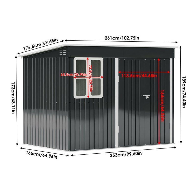 9X6FT Outdoor Metal Garden Storage Shed - Storage Shed - British D'sire