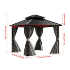 9x9ft Hardtop Patio Gazebo - Gazebo - British D'sire