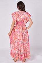 Paisley Button-Front Maxi Dress