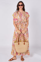 Paisley Button-Front Maxi Dress