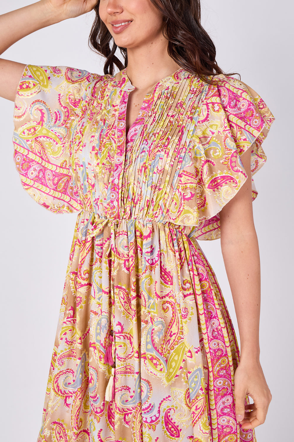 Paisley Button-Front Maxi Dress