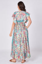 Paisley Button-Front Maxi Dress