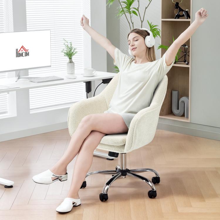 [UK Warehouse] Snow Flannel Office Chair - Beige