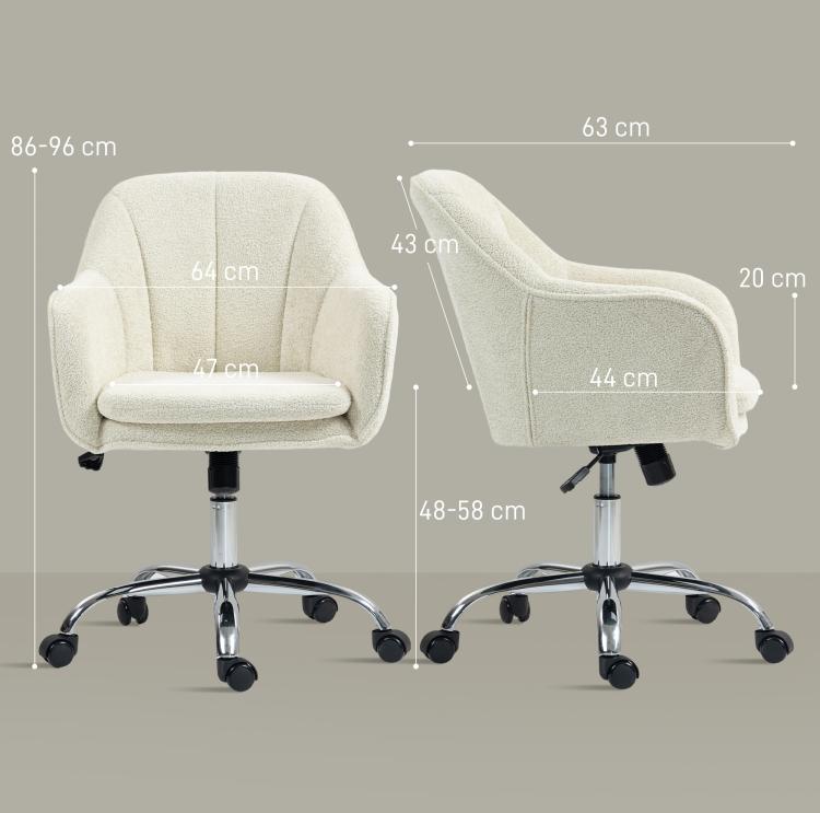 [UK Warehouse] Snow Flannel Office Chair - Beige