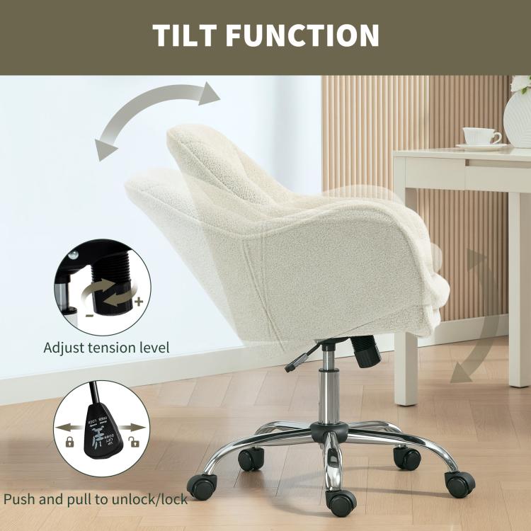 [UK Warehouse] Snow Flannel Office Chair - Beige