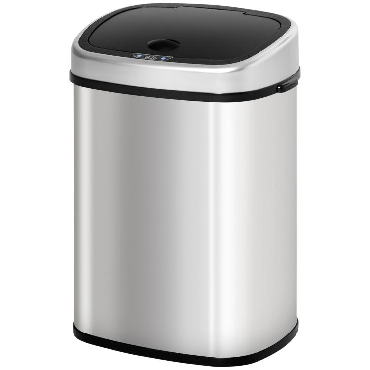 [UK Warehouse] Stainless Steel Kitchen Sensor Dustbin Automatic Touchless Rubbish Garbage Waste Bin 58L Silver Main image