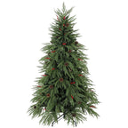[UK Warehouse] 6ft Artificial Christmas Tree with Pinecones, Red Berries, Hinged Predecorated Xmas Tree with 2843 Branch Tips