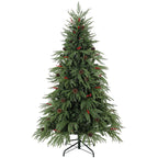 [UK Warehouse] 6ft Artificial Christmas Tree with Pinecones, Red Berries, Hinged Predecorated Xmas Tree with 2843 Branch Tips