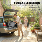 [UK Warehouse] Folding Garden Chairs Set of 2, Foldable Garden Dining Chairs with High Back, Armrests, Texteline Seat, Light Grey