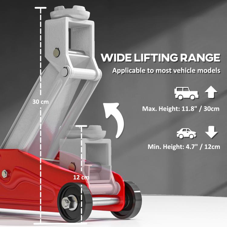 [UK Warehouse] Low Profile Jack, 2 Ton Hydraulic Car Jack for Car Trailer Garage Tyre Repair, Red