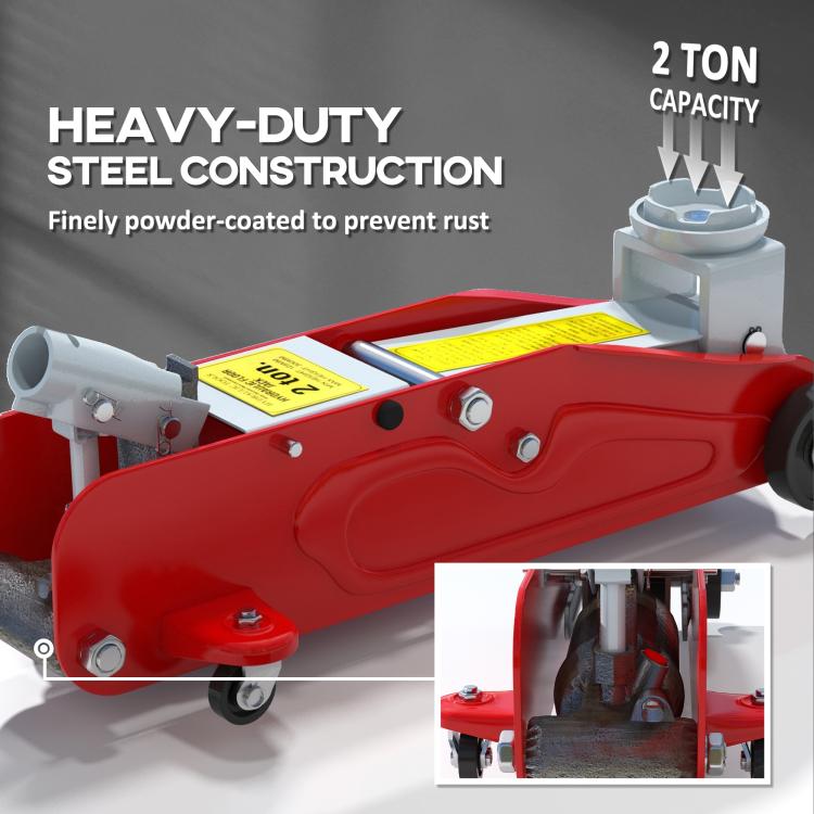 [UK Warehouse] Low Profile Jack, 2 Ton Hydraulic Car Jack for Car Trailer Garage Tyre Repair, Red