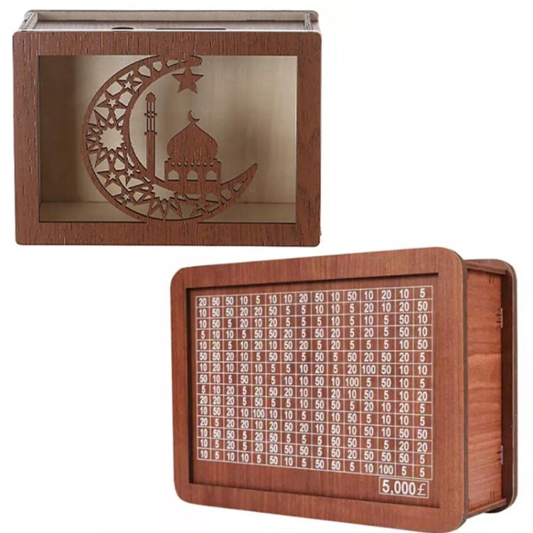 [UK Warehouse] £10000 Wooden Money Box Counter Piggy Bank Cash Coin Saving Adult Kids