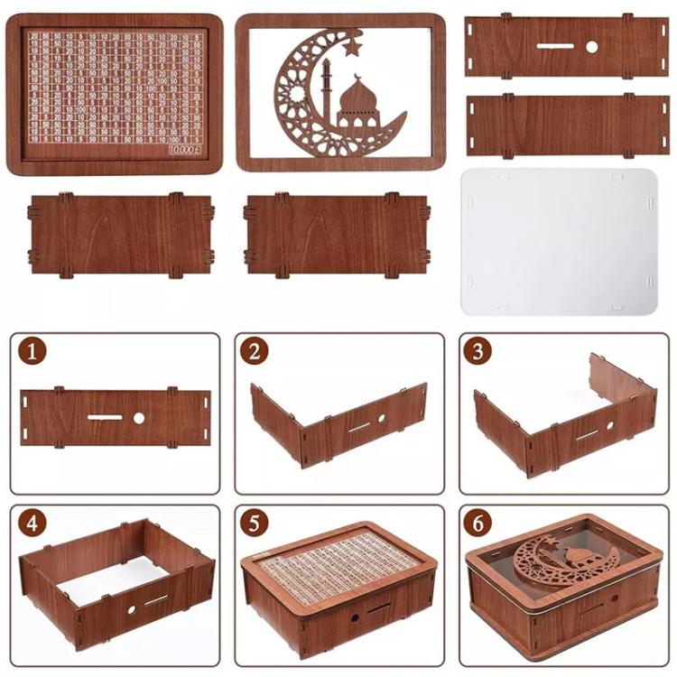 [UK Warehouse] £10000 Wooden Money Box Counter Piggy Bank Cash Coin Saving Adult Kids