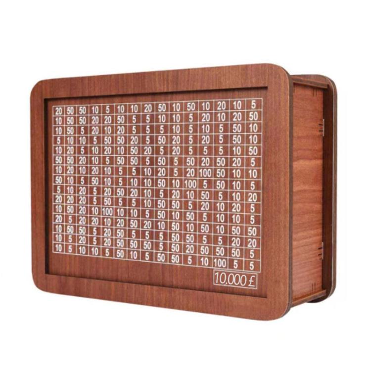 [UK Warehouse] £10000 Wooden Money Box Counter Piggy Bank Cash Coin Saving Adult Kids