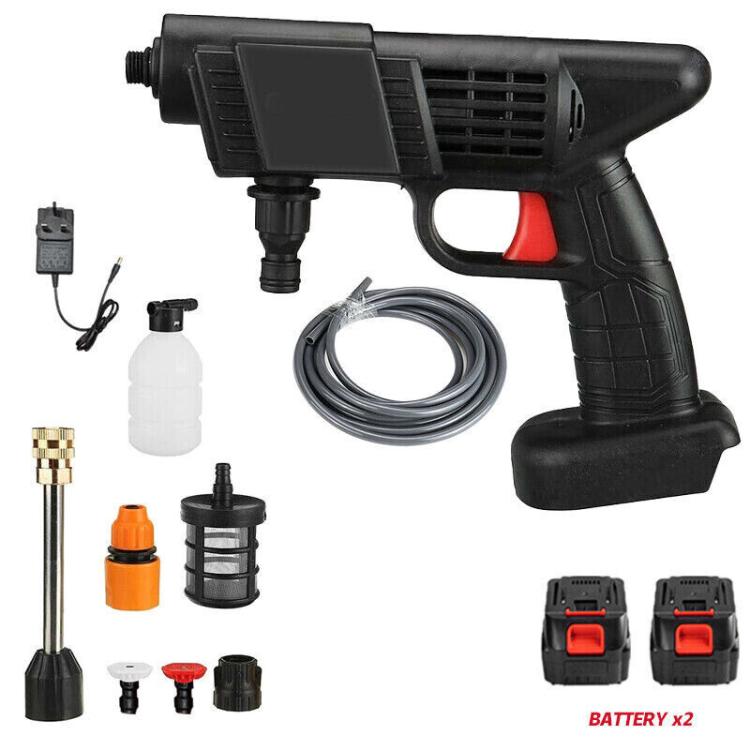 [UK Warehouse] 2 Battery Portable Cordless Car High Pressure Washer Jet Water Wash Cleaner Gun Main image