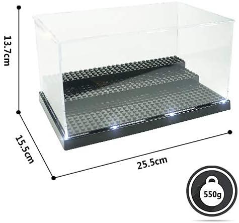 [UK Warehouse] Minifigures Figure Display Case - 3-Tier Clear Acrylic Dustproof Black, Grey
