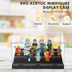 [UK Warehouse] Minifigures Figure Display Case - 3-Tier Clear Acrylic Dustproof Black, Grey