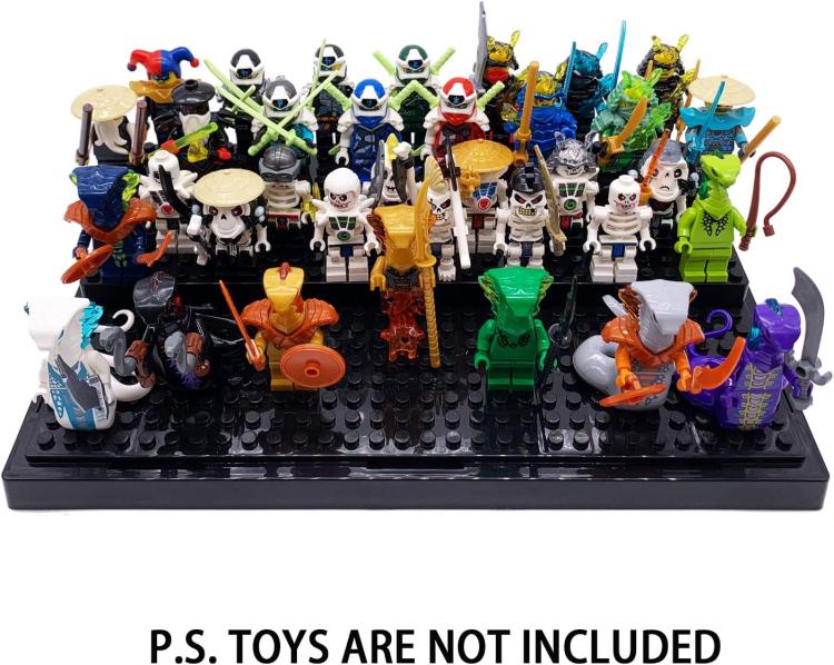 [UK Warehouse] Minifigures Figure Display Case - 3-Tier Clear Acrylic Dustproof Black, Grey