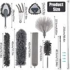 [UK Warehouse] 9pcs Extendable Feather Duster Long Telescopic Duster Magic Static Duster Brush