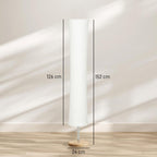 [UK Warehouse] LED Floor Lamp, 152 cm Modern Dimmable Standing Lamp with Paper Shade, Pine Wood Base, White