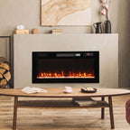 [UK Warehouse] Ultra-Thin Electric Fire Wall Mounted/Recessed/Freestanding 92cm/36 inch Electric Fireplace with 12 Colours, 5 Brightness