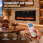 [UK Warehouse] Ultra-Thin Electric Fire Wall Mounted/Recessed/Freestanding 92cm/36 inch Electric Fireplace with 12 Colours, 5 Brightness