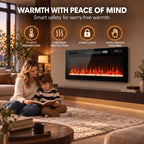 [UK Warehouse] Ultra-Thin Electric Fire Wall Mounted/Recessed/Freestanding 92cm/36 inch Electric Fireplace with 12 Colours, 5 Brightness