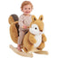 [UK Warehouse] Rocking Horse, Stable Plush Ride on Horse Squirrel Design with Animal Sounds, Security Belt for Toddlers 1-3 Y, Brown