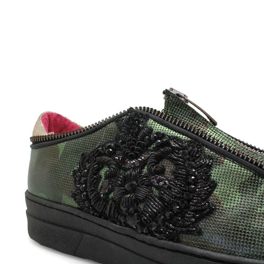 A close-up shot of military Designer Shoes for Ladies in the UK 