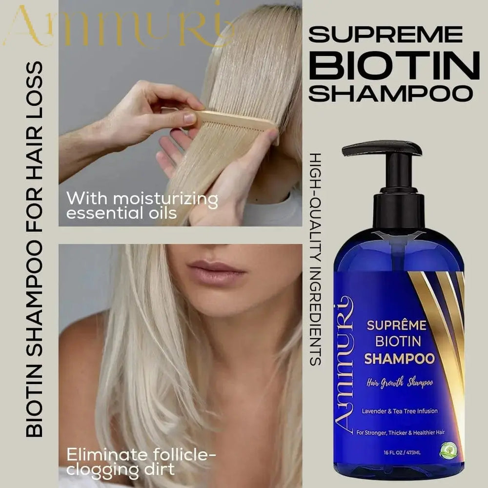 Ammuri Skincare Biotin DHT blocker shampoo with moisturizing essential oils for hair growth Main image