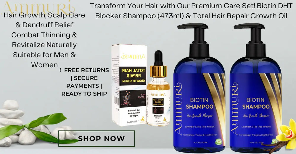 Biotin DHT Blocker Shampoo & Total Hair Repair Growth Oil Set - Hair Growth, Scalp Care & Thinning Solution Secondary image