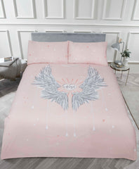 Angel Wings Blush Kids Children Bedding Single Double Toddler Duvet Quilt Cover Set Boys Girls